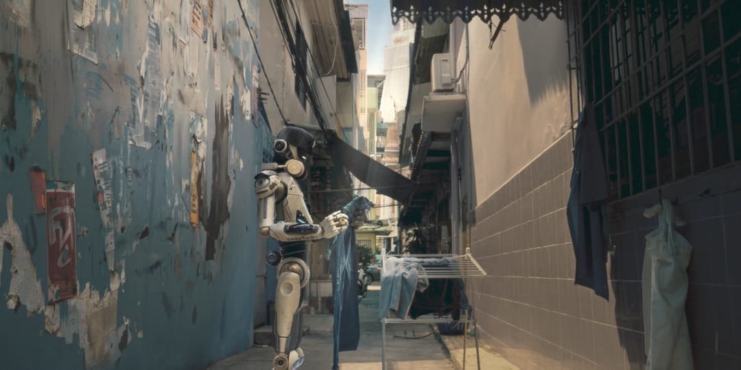 Final composite of the robot in the alley