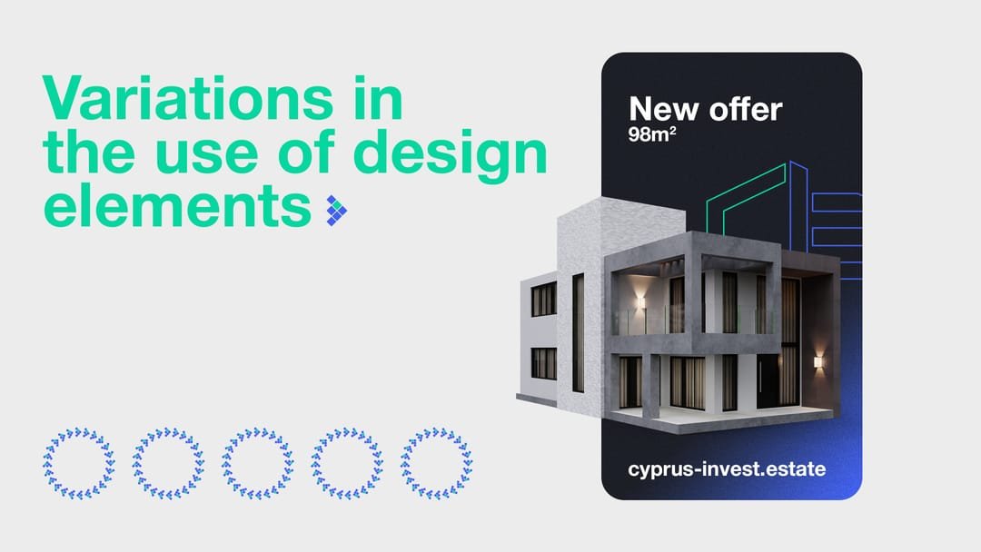 Variations of the design elements on an offer layout