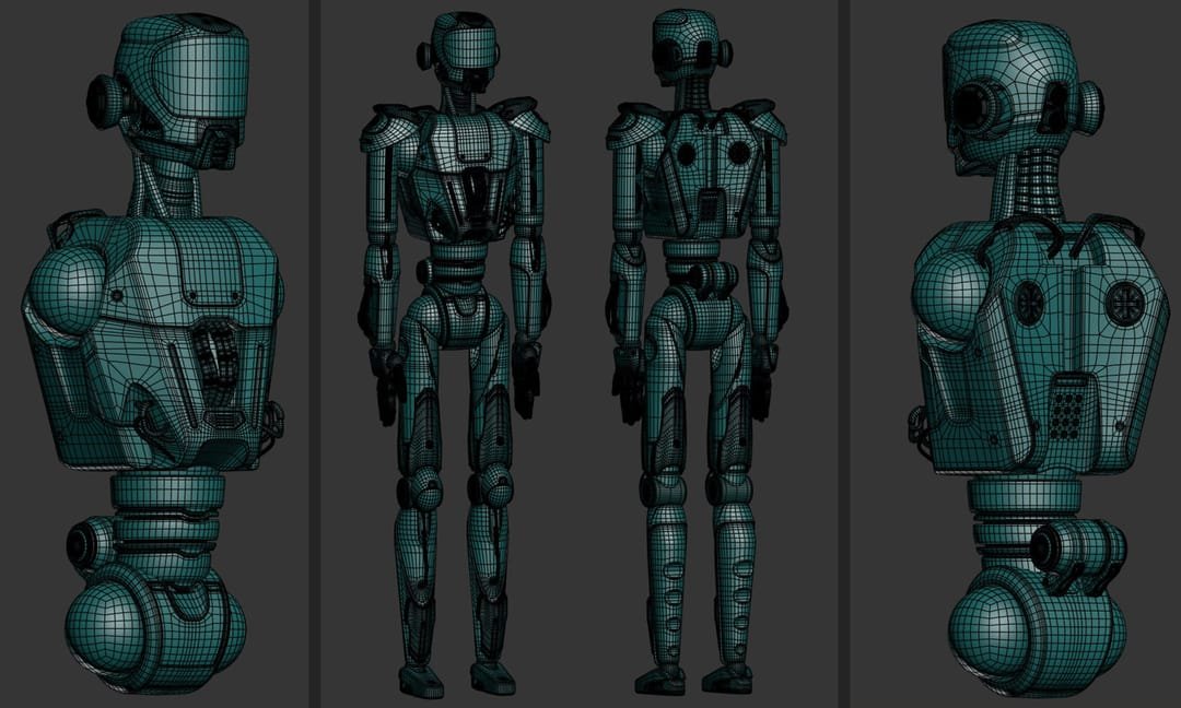 Robot model, wireframe